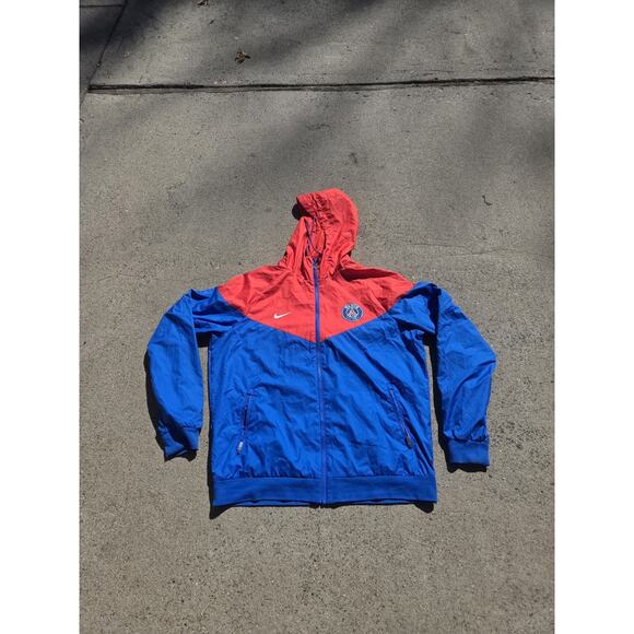 Nike PSG Paris St Germain Windbreaker Jacket Size Large Blue/Red - Picture 3 of 10